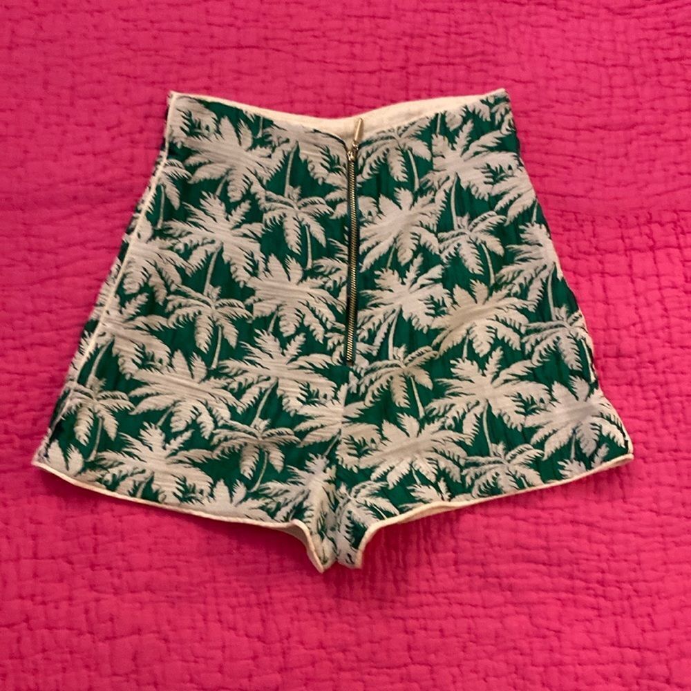 Alexis Carla palm leaf print jacquard shorts, XS